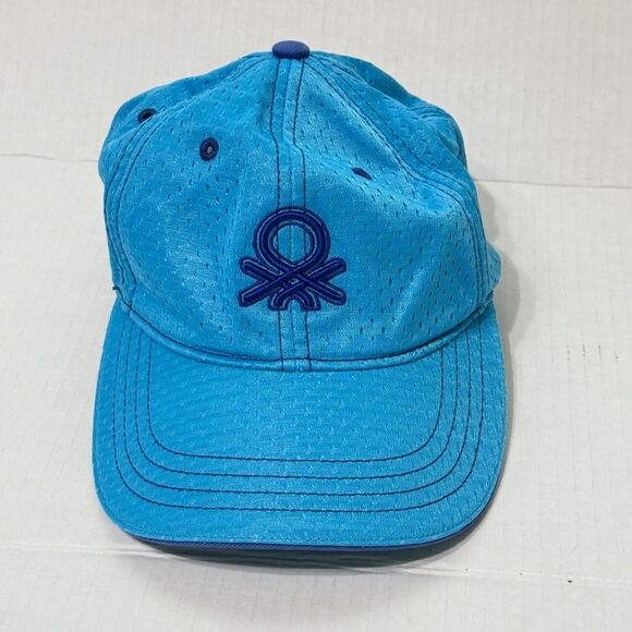 United Colors of Benetton Baseball Cap Hat Aqua Perforated Nylon Sz Medium - Picture 2 of 9